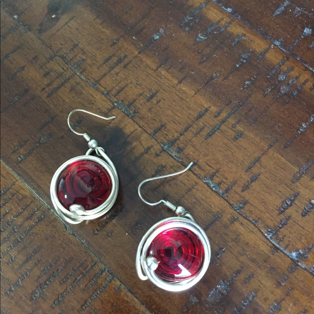 Glass and sterling silver earrings!